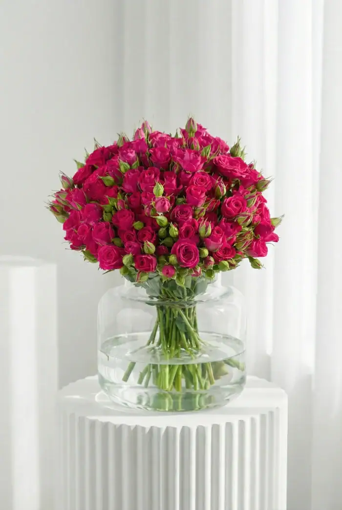 جار گل رز مینیاتوری سرخابی کد 3051 - Image 1