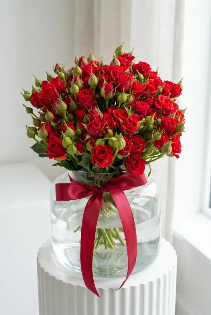 جار گل رز مینیاتوری قرمز کد 3046 - Image 1