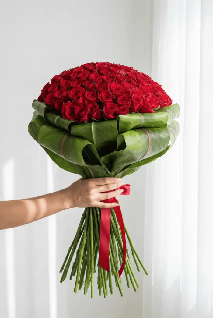 دسته گل 80 شاخه رز کد 10005 - Image 1
