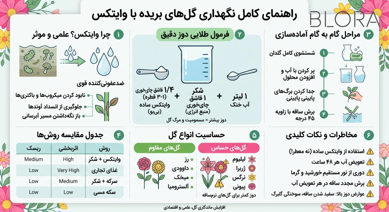 افزایش عمر گل بریده با وایتکس